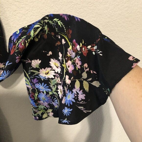 Parker Asymetrical 100% Silk Floral Print Midi Dress, Size 10 - Picture 6 of 7